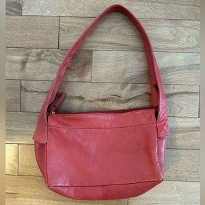 Vintage Roots Baguette Bag in red leather